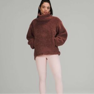 Lululemon Warmth Restore Sherpa Teddy Pullover Smoky Topaz High Neck Women’s 6
